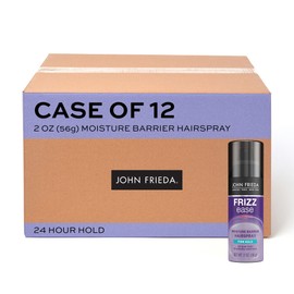 John Frieda Frizz Ease Moisture Barrier Hairspray, Firm Hold Hairspray, Seals Out Moisture, Blocks Frizz, Protects Against Heat, and Keeps Hair Straight with Long-Lasting Hold, 2 Oz, Pack of 12