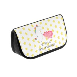 Mr. & Mrs. Panda Cosmetic Bag Unicorn + Pig Horn, White, Hand Drawn