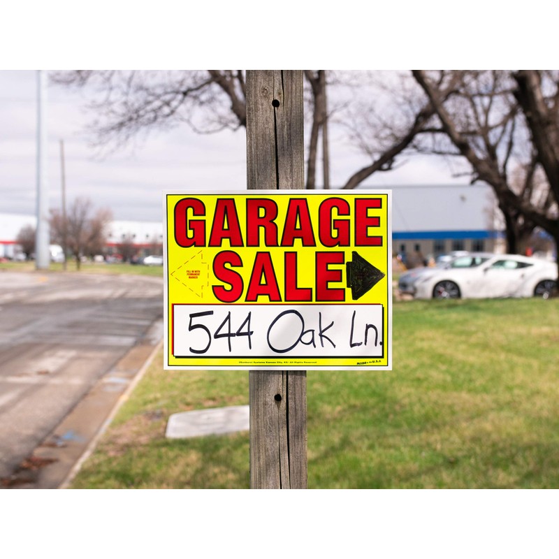 Sunburst Systems 3610 Garage Sale Sign 14" x 11" Neon,