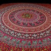 Cotton Mandala Elephant Floral Tablecloth Rectangle 68x102 Red Blue Green