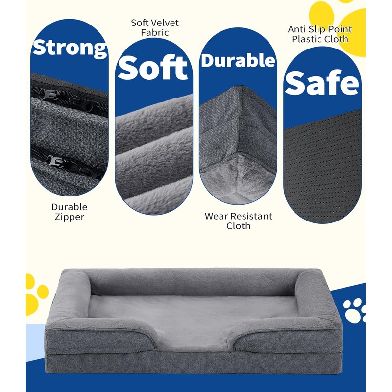 Made4pet Dog Bed Orthopedic, Dog Sofa for Small Dogs Supportive