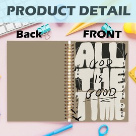 Yhtrg Christian Spiral Notebooks, God Is Good All the Time Bible Journaling Notebook, Religious Journals for Writing, Bible Notebook for Note Taking, Christian Gifts for Women Men, 5.5x8.3 Inch