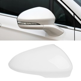Adzfel Compatible with Ford Fusion Side Mirror Cover Cap 2013 2014 2015 2016 2017 2018 2019 2020, Clip-on Passenger Side Mirror Caps Replacement W/Turn Light Bright White - Right