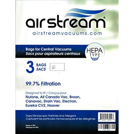 2 Packages of NUTONE Electron SVB Central DUSTLOCK Vacuum Bags 3 Pack Multi PLY Hoover CANAVAC FIT Models SC190 SC300 SC600 CX450 and All Eureka CV2