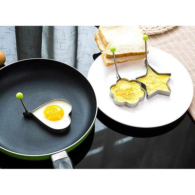 6 Shape Non-Stick Egg Rings Cooking Egg Fried Pancake Omelets
