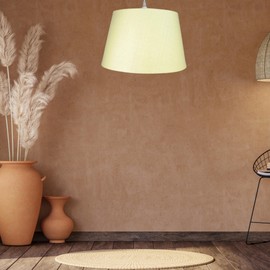 Large Cotton Drum Shade Lampshade Pendant Light – (Cream)