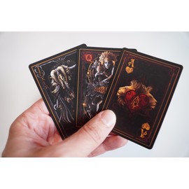 Chris Cards Elements Playing Cards - Gilded Deck - Symbolises the 4 Elements Cardistry, Magic Cards, Card Deck Magic Tricks - Playing Cards - Poker Cards (Red - Ruby) (Gilded Black)