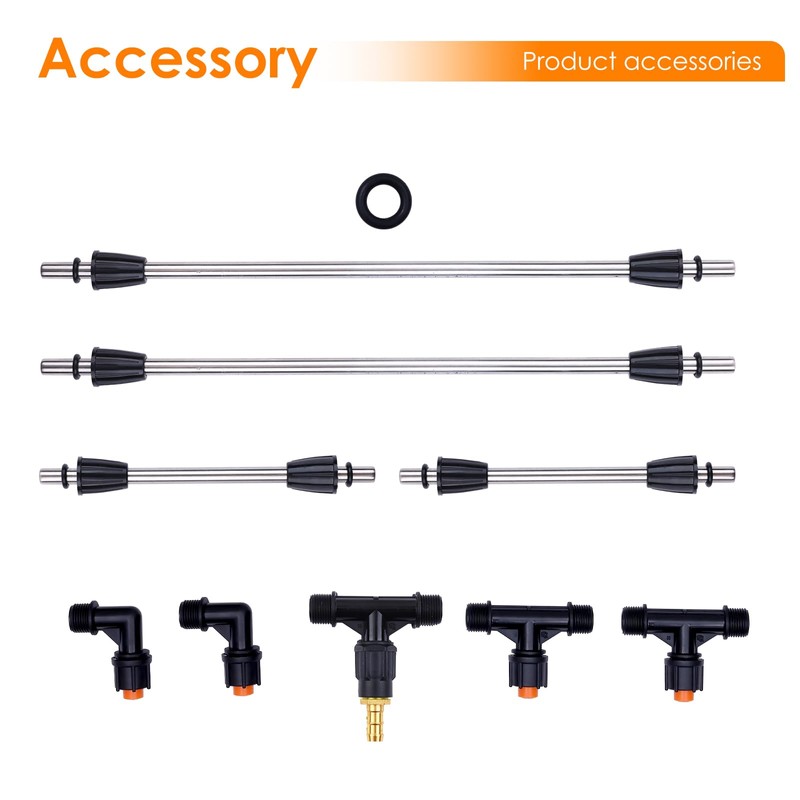 Metal Sprayer Boom Wand with 3 Flow Rate Nozzles -Wide-Coverage