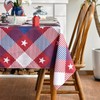 Horaldaily 4th of July Tablecloth 60x120 Inch Rectangular, Patriotic Red