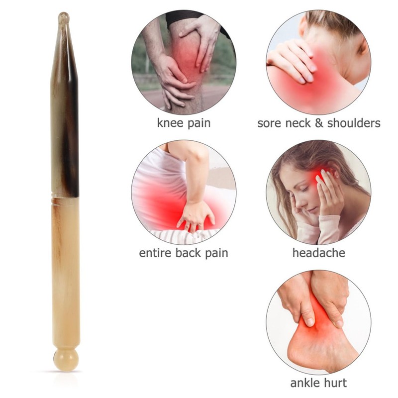 Beavorty 1 Stück Massage-Stift, Horn, Ox, Massage-Therapie, multifunktional, für Gesicht,