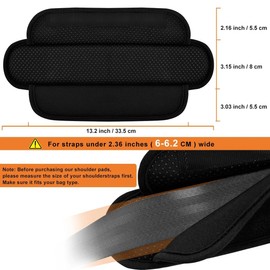 ZINZ 2-Pack 3D Shoulder Pad, Ultra-Thick Cushion with Dual-Side Anti-Slip for Luggage Bag Straps Crossbody Guitar Backpack, Long & Comfortable,Black