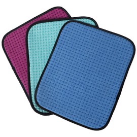 TonGass (3-Pack Multicolor Microfiber Bowling Ball Towel - 10"x8" Premium Quality Bowling Ball Shammy Pad with Easy-Grip Dots - Clean from Dirt and Oil to Improve Grip and Precision