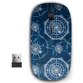 2.4G Ergonomic Portable USB Wireless Mouse for PC, Laptop, Computer, Notebook with Nano Receiver ( Vintage Compass World )