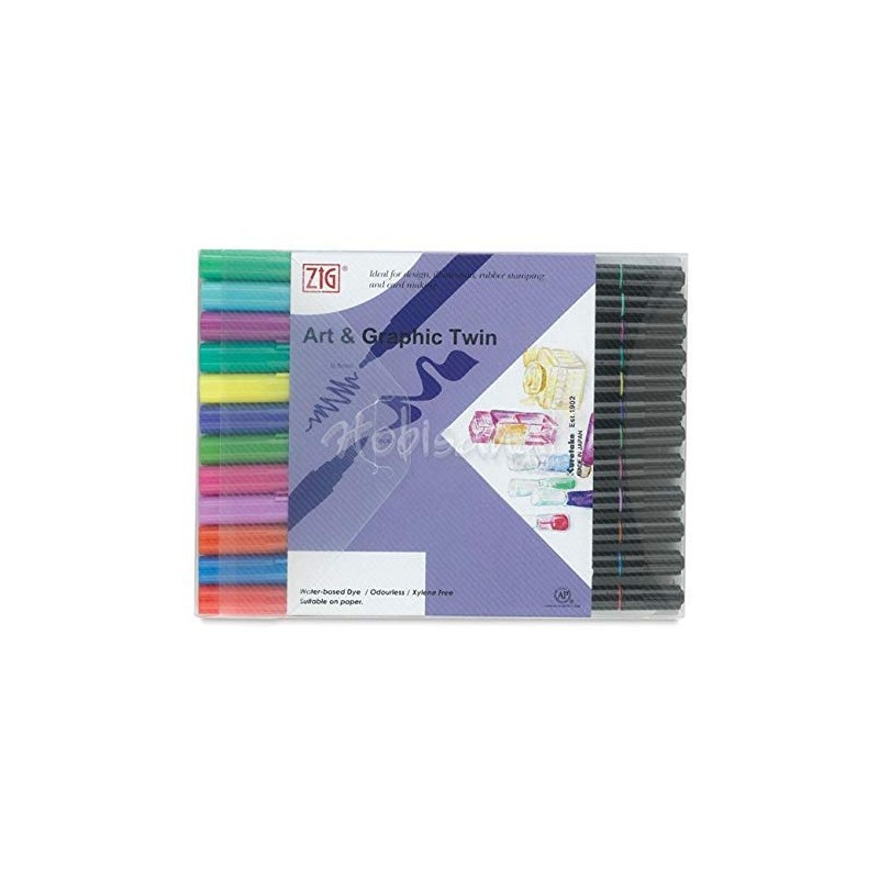 Artemio ZIG Art and Graphic Twin Marker 12 Piece Set