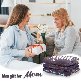 SECOGM Mum Gifts, Gifts for Mum, Mum Blanket from Daughter Son, Mum Birthday Gifts, Presents for Mum Mummy on Valentine's Mothers Day Christmas, Fluffy Blanket for Mum 50 x 60 IN (Purple)