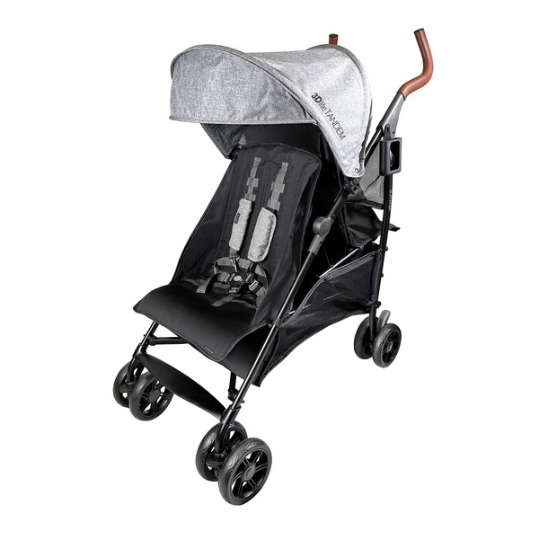 Summer Infant 3Dlite Tandem Convenience Double Stroller – Lightweight Back-to-Back Stroller for Infants and Toddlers, Black
