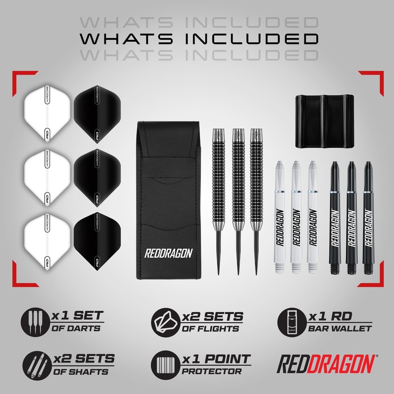 RED DRAGON Pegasus 23 Gram Professional Tungsten Steeltip Darts Set