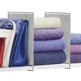 LYNK PROFESSIONAL® HOME™ Shelf Dividers - Linen Closet Organizers and Storage - Linen Storage - Closet Organization - Towel Organizer for Closet (Set of 2) - Platinum