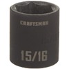 CRAFTSMAN Shallow Impact Socket, SAE, 1/2 Inch Drive, 15/16 Inch,