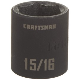 CRAFTSMAN Shallow Impact Socket, SAE, 1/2 Inch Drive, 15/16 Inch, 6 Point (CMMT15857)