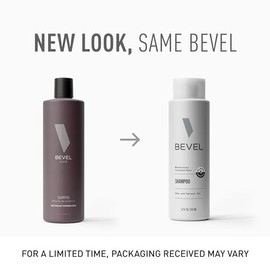 Bevel Champú para hombres - Champú sin sulfato para cabello texturizado con aceite de coco y manteca de karité, desenreda el cabello grueso y rizado, 