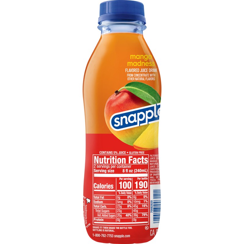 Snapple Mango Madness Flavored Juice Drink, 16 fl oz recycled