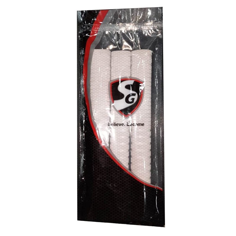 Sg White Hexa Cricket bat Grip Pack of 3