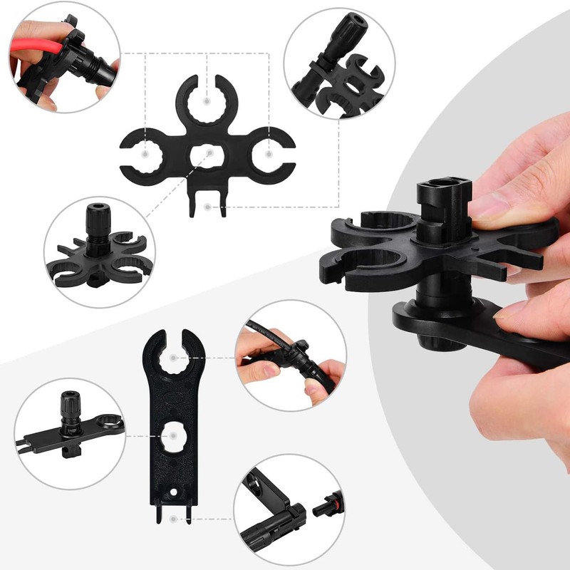 DEYMU Solar Crimping Tool Cable Connector, with 6pcs Male Female
