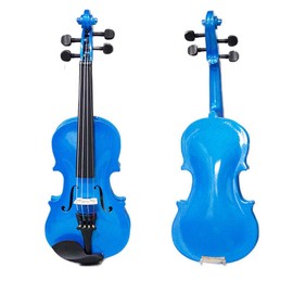 SKY Shinny 1/16 Size Kid Violin with Lightweight Case, Brazilwood Bow and Bright Blue Color