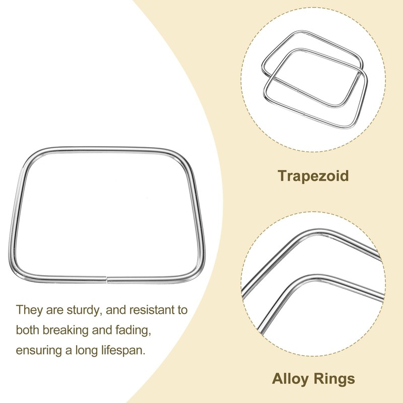 sourcing map 4Pcs Metal Purse Handle Trapezoid Handbag Ring Buckle