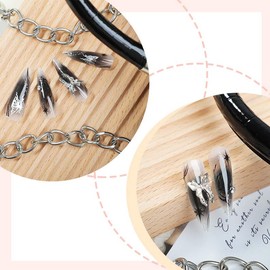 Long Press On Nails Stiletto Fake Nails Metal Butterfly With Rhinestone Design Black False Nails Full Cover Artificia Nails Glossy Glue On Nails Ombre Stick On Nails For Women Manicure 24pcs