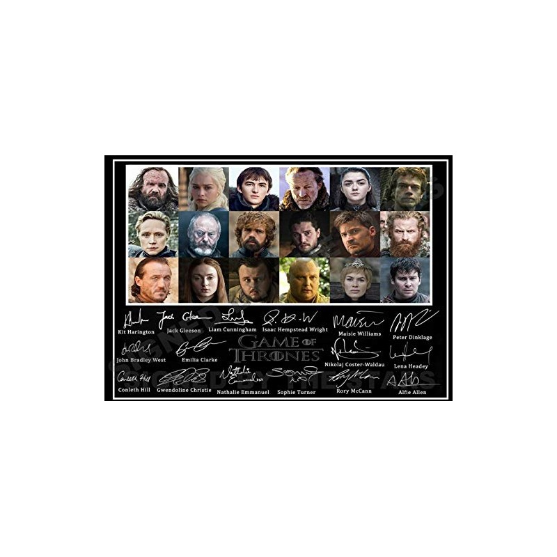 Stunning Quality Game of Thrones Cast Signed/Autographed Print (A4 Print