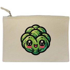 'Cute Kawaii Brussels Sprout' Canvas Clutch Bag/Accessory Case (CL00039605)