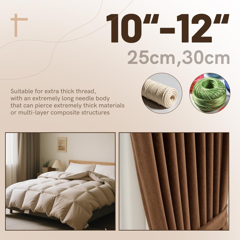 2 Pcs Professional Upholstery Needles 12" Long Needle Tapestry Needle