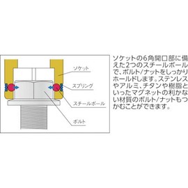 Yamashita Koken 3/8 (9.5 mm) SQ. Nut Grip Socket 0.3 inch (8 mm) 3450M-8