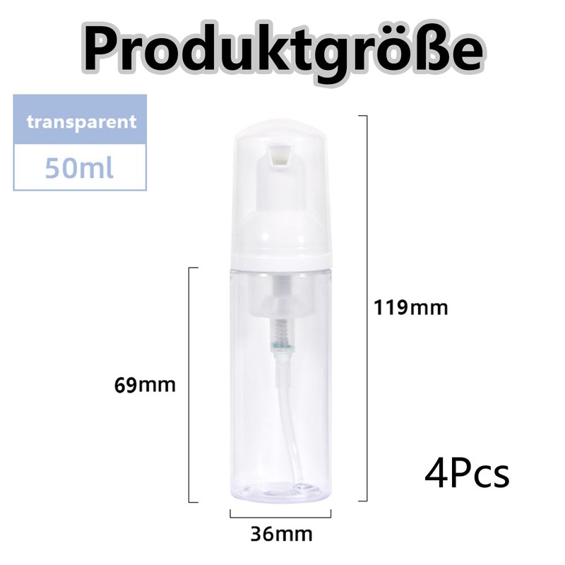 Pack of 4 Foam Dispensers, Clear Foaming Foam Soap Dispenser,