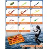 pullther 380 Pcs Fishing Lure Mixed Set, Including Spinner, Casting