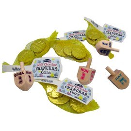 Hanukkah Milk and Dark Chocolate Gelt and Dreidels Gift Sets (Gelt and Dreidels #7)