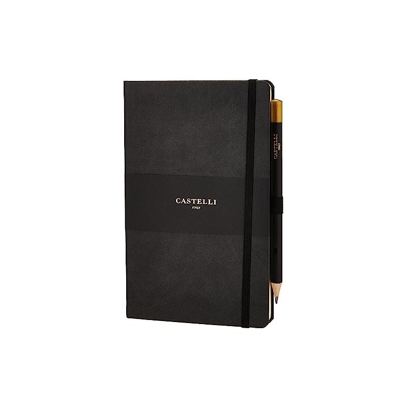 Castelli RQ24/25-464 Medium Lined Ruled Tucson Notebook - Graphite Black