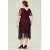 BABEYOND Plus Size 1920s Art Deco Fringed Sequin Dress Flapper
