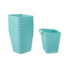 Tonxus 8 Pack Hanging Cup Holders, Multipurpose Rolling Cart Accessories Utility Cart Accessories For Art & Craft Supplies, Space Saving Hanging Storage Basket Pencil Holder Makeup Organizers (Blue)