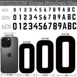 Self-adhesive 4 Inch House Numbers, Acrylic Modern House Address Numbers for Outside, Large Black Door Numbers for House Office Mailbox Door Home Room Hotel Apartments (Black, 4in No.1)