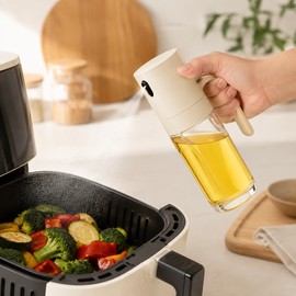 250ml Glass Oil Sprayer for Cooking - Fine Mist Olive Oil Spray Bottle for Air Fryer, Salad, Baking & Grilling