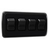 Leisure LED Contemporary Quadruple SPST On-Off Switch with Bezel, 12-Volt,