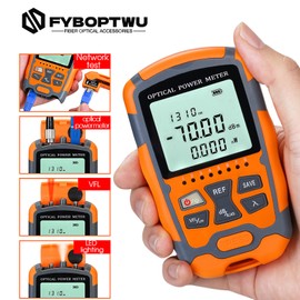 4 in 1 Function 30km VFL Visual Fault Locator & OPM Portable Optical Power Meter (FC/SC/ST) & RJ45 Network Test & LED Lighting, Portable Fiber Optic Tester, Range: (-70) dBm ~ (+10) dBm
