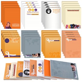 Dispowreath 32 Pads 16 Days of Activism Against Gender Based Violence Sticky Notes 3 x 4 Inches Stickers Reminder Decor for Orange The World Party Supplies