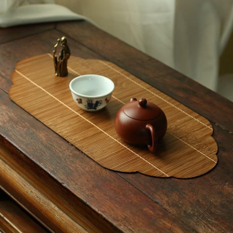 BTSEURY Tea Ceremony, Tea Tablemat Slat, Japanese Style Zen Good