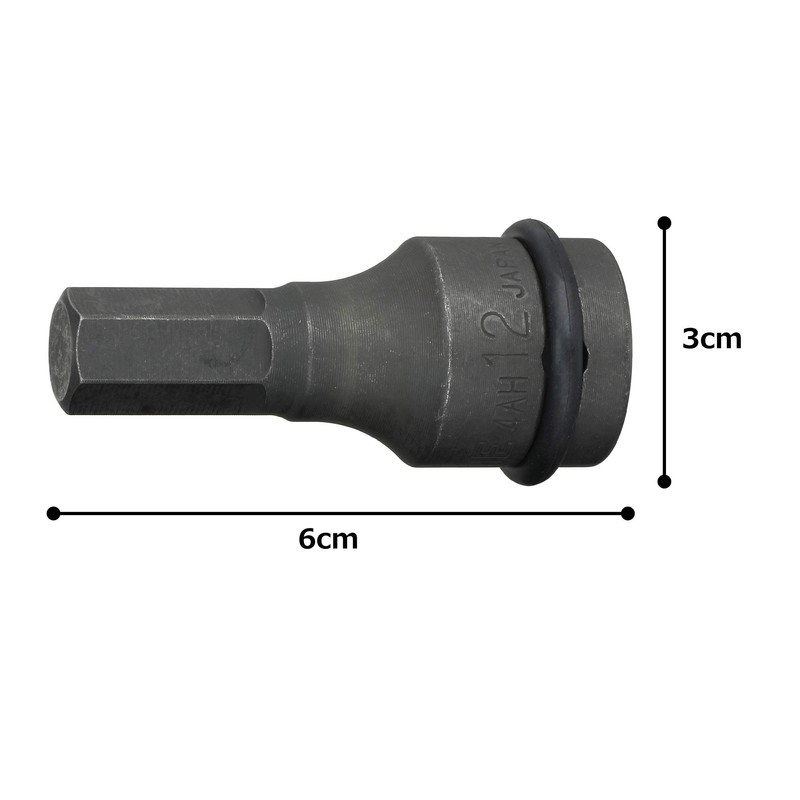 Tone HP4AH-12 Hexagon Socket for Impacts, 0.5 inch (12.7 mm)