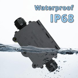MAKERELE Small External Junction Box IP68,2 Way Clamshell-Type Underground Electrical Box with Screw Terminal Block Airtight Plastic Box Maximum Inner Diameter 12mm