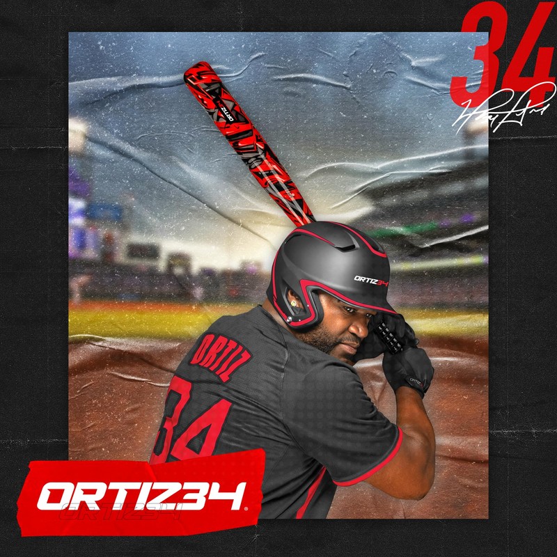 Ortiz34 Bat & Ball Set - Graffiti Plastic Bat &
